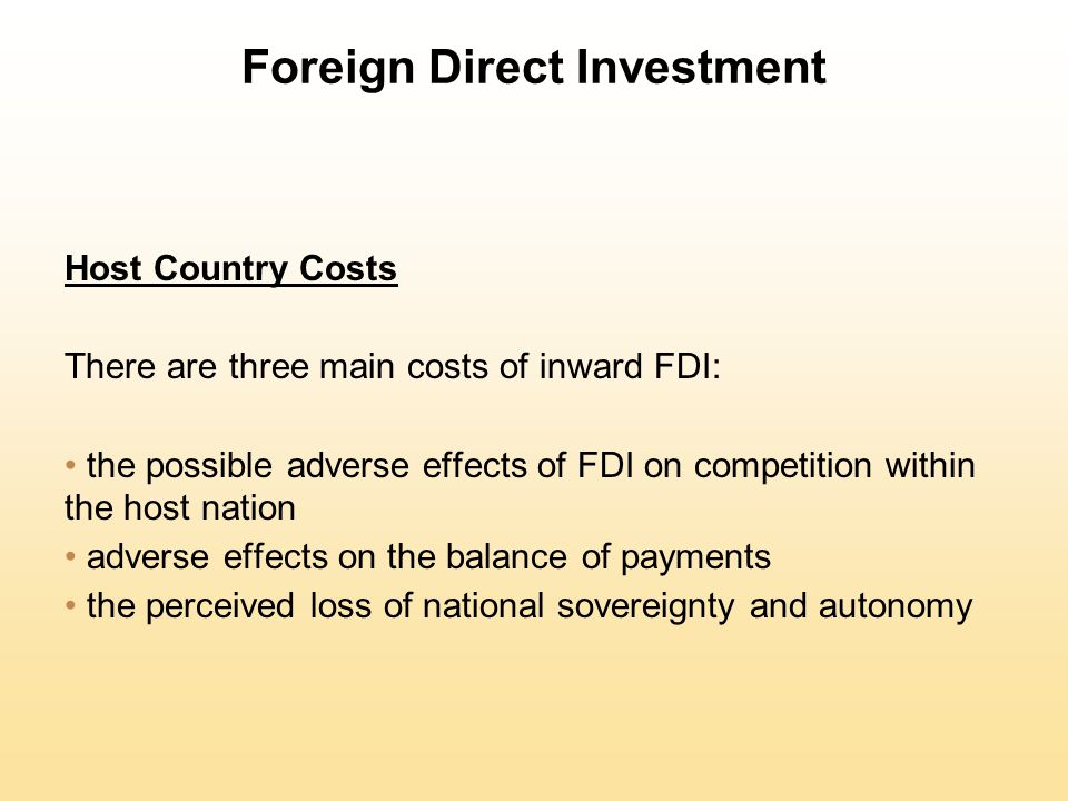 adverse effects of foreign direct investment